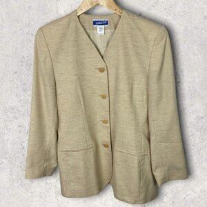 Vintage Pendleton Linen Blazer Jacket Tan Beige Size 8 Shoulder‎ Pants Coat Norm